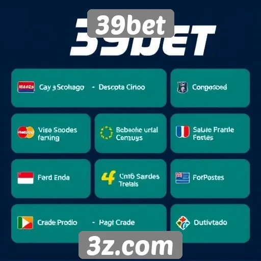 Métodos de pagamento aceitos no 39bet